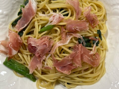 生ハムとほうれん草のパスタ♡